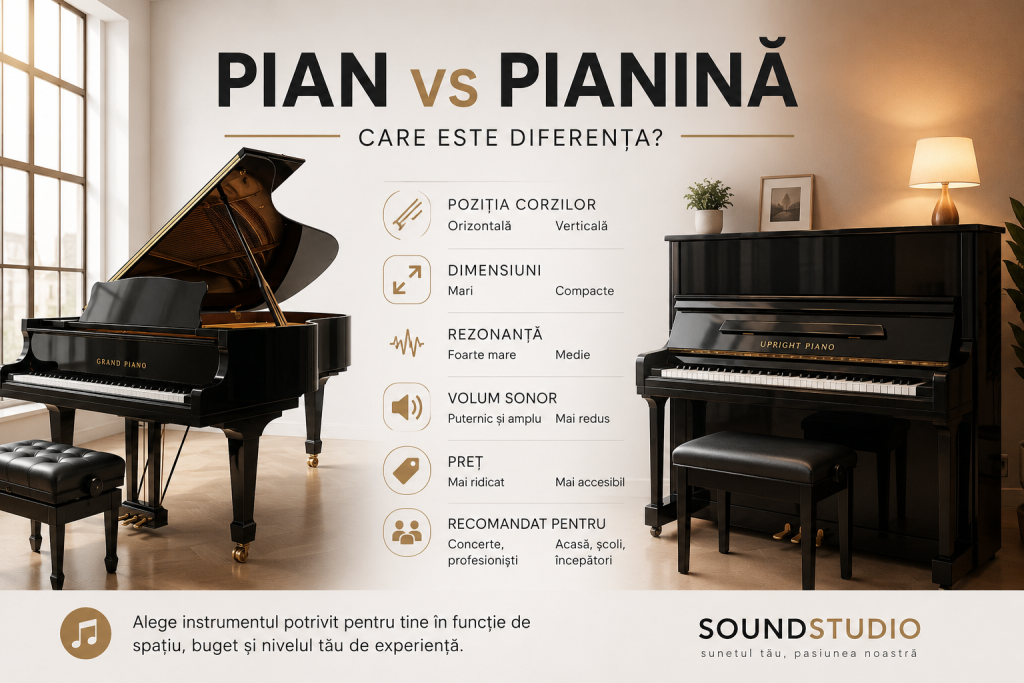 Diferența dintre pian și pianină