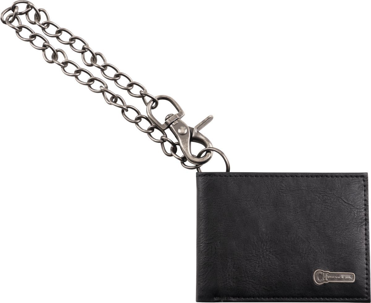Charvel Limited Edition Leather Wallet with Chain Black