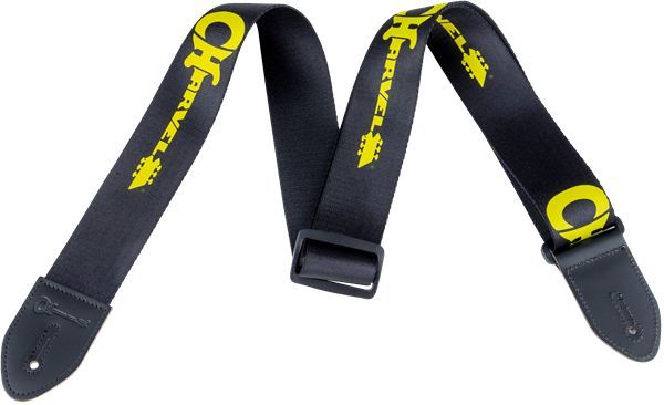 Charvel Logo Straps Black with Yellow Logo