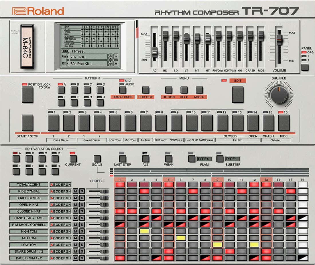 Roland TR-707 Software Rhythm Composer