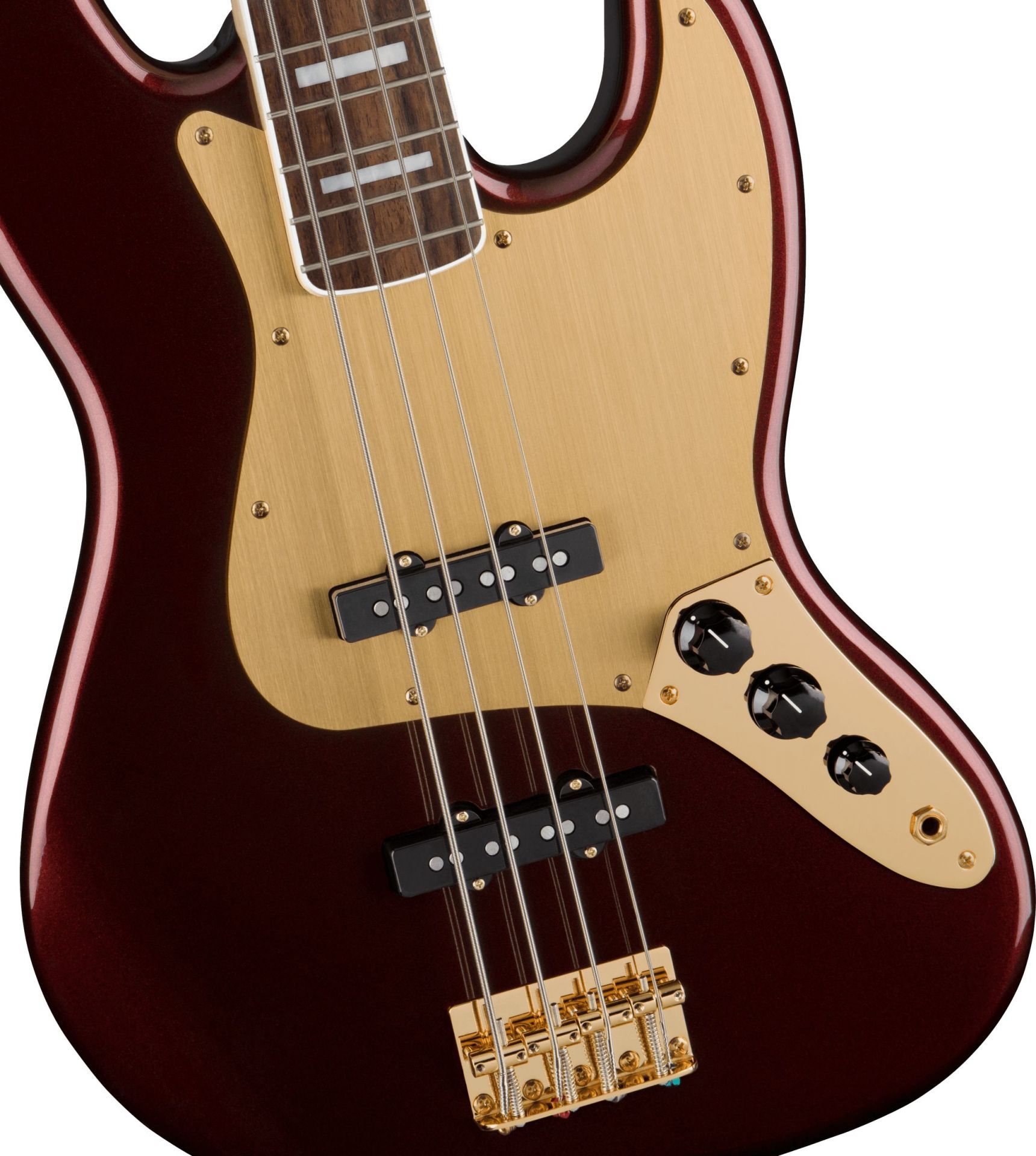 Chitara Bas Squier 40th Anniversary Jazz Bass Gold LRL Red
