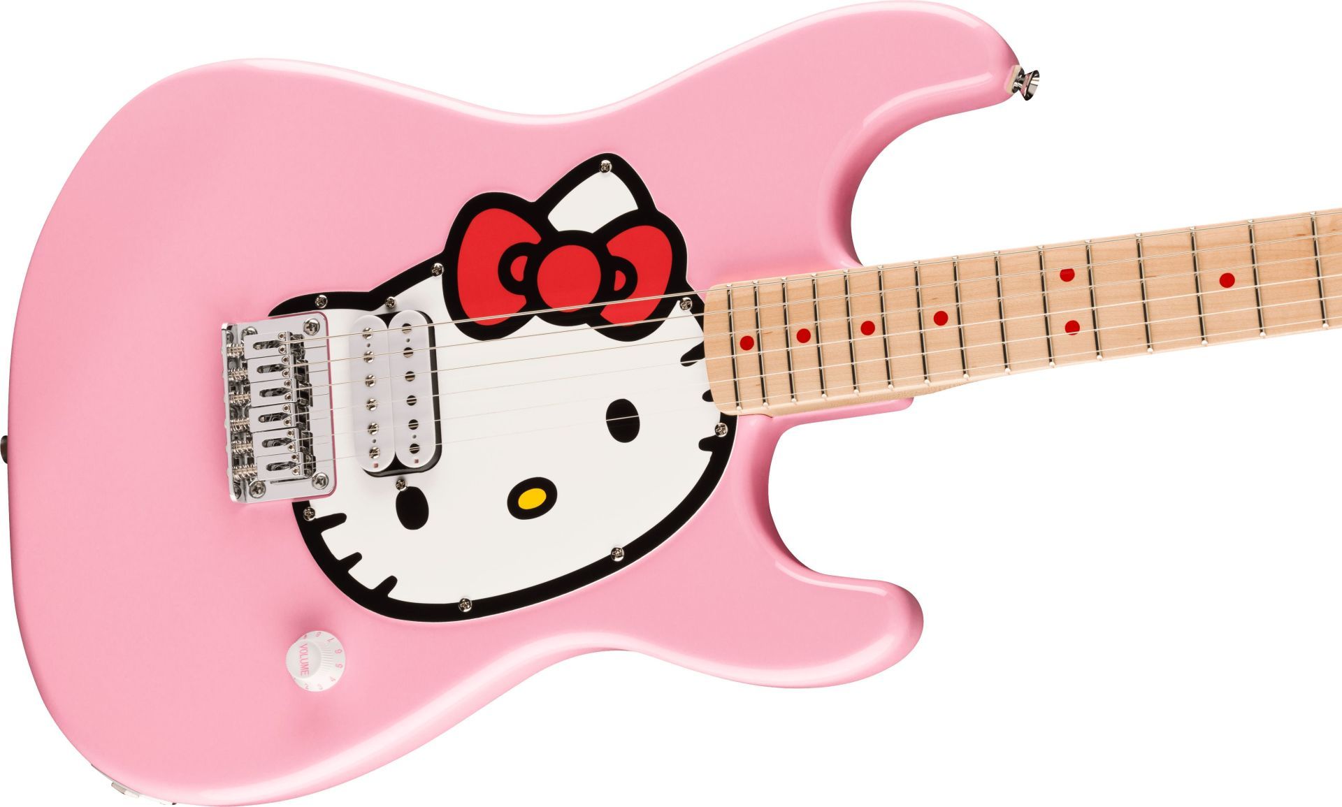 【極美品/保護フィルム付】 Hello Kitty Stratocaster Chitara Electrica Squier Limited Edition Hello Kitty Pink