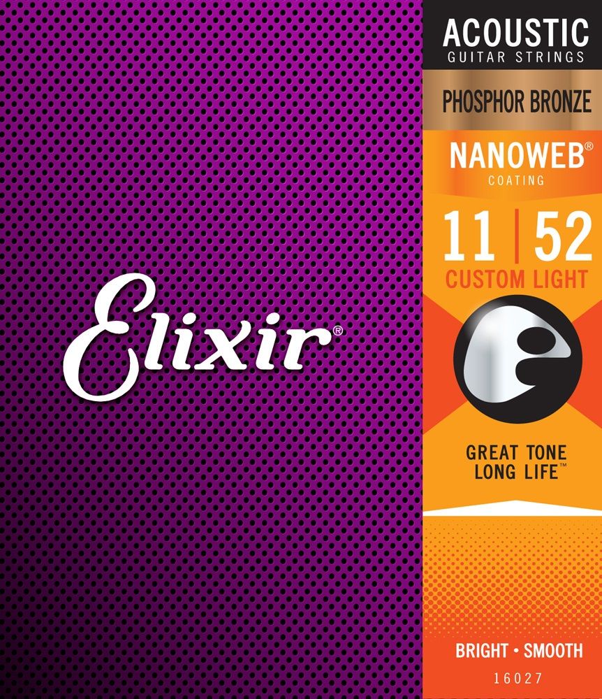 Elixir Nanoweb Phosphor Bronze Custom Light 011 052