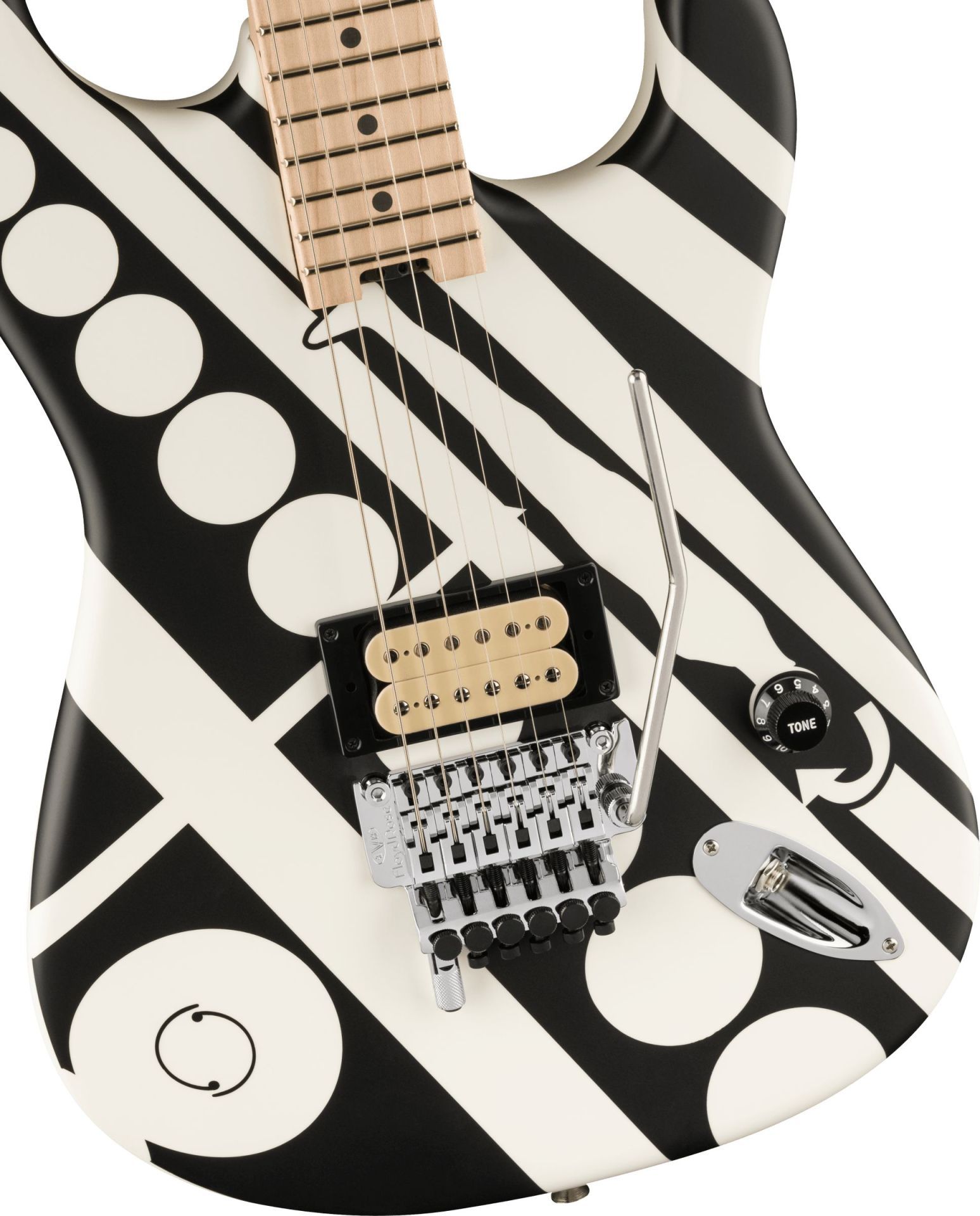 EVH Striped Series Circles White and Black Chitara Electrica