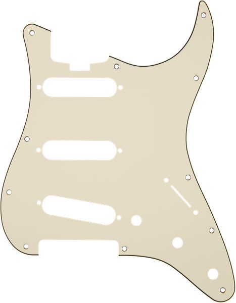 Fender Elite Strat Pickguard SSS Parchment 3-Ply