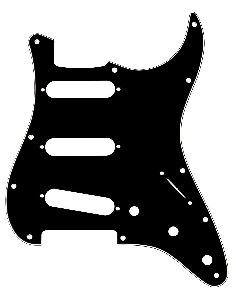 Fender 11-Hole Modern-Style Stratocaster S-S-S Pickguards Black
