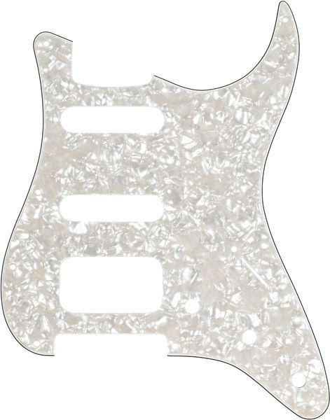 Fender 11-Hole Modern-Style Stratocaster H/S/S Pickguards Aged White Moto