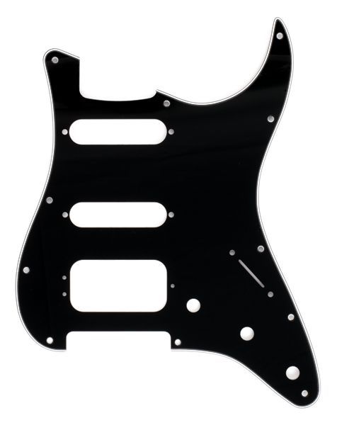 Fender Pickguard Stratocaster H/S/S 11-Hole Mount 3-Screw Mount HB 3-Ply Black