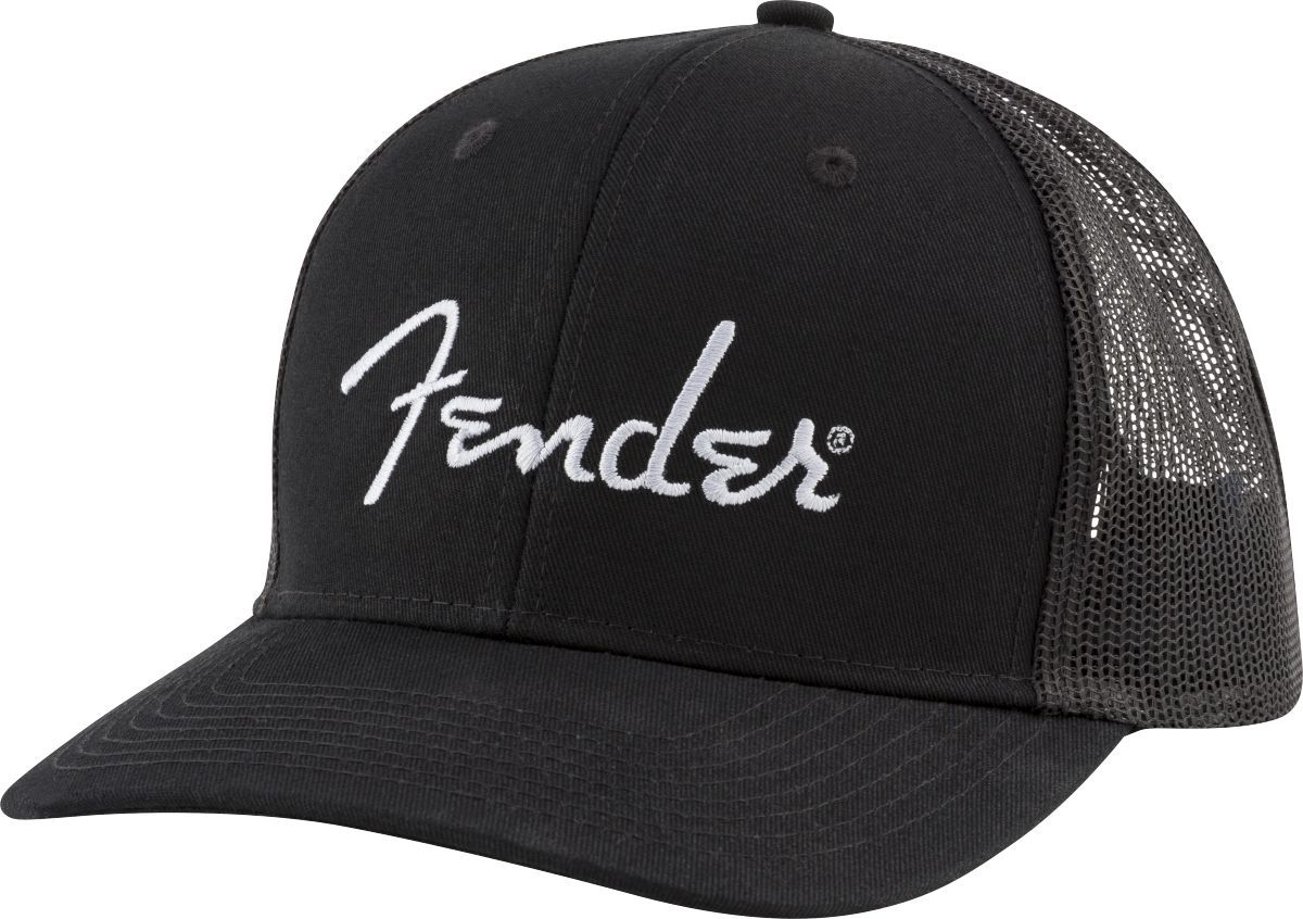 Fender Silver Logo Snapback Hat Black