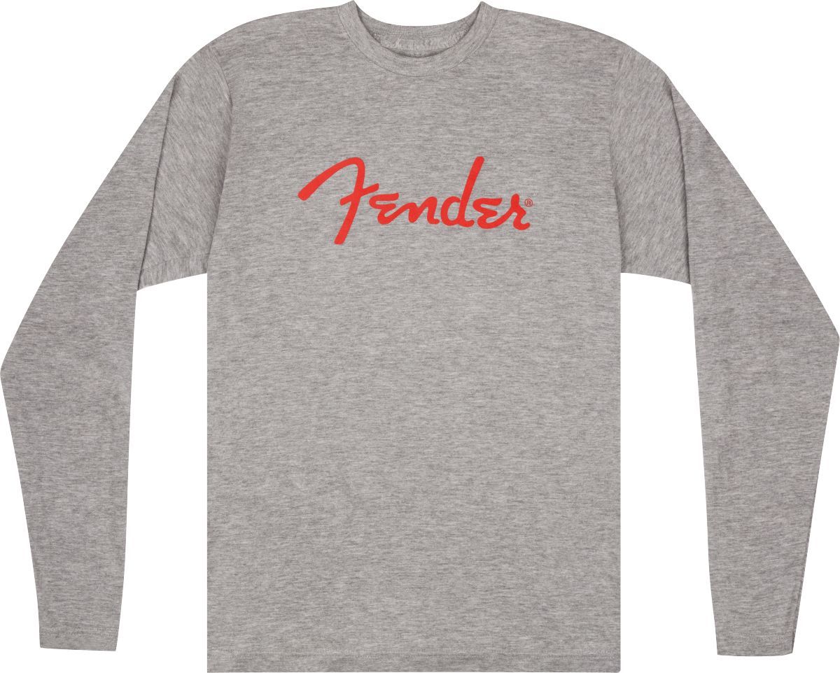 Fender Spaghetti Logo L-S T-Shirt Heather Gray XXL