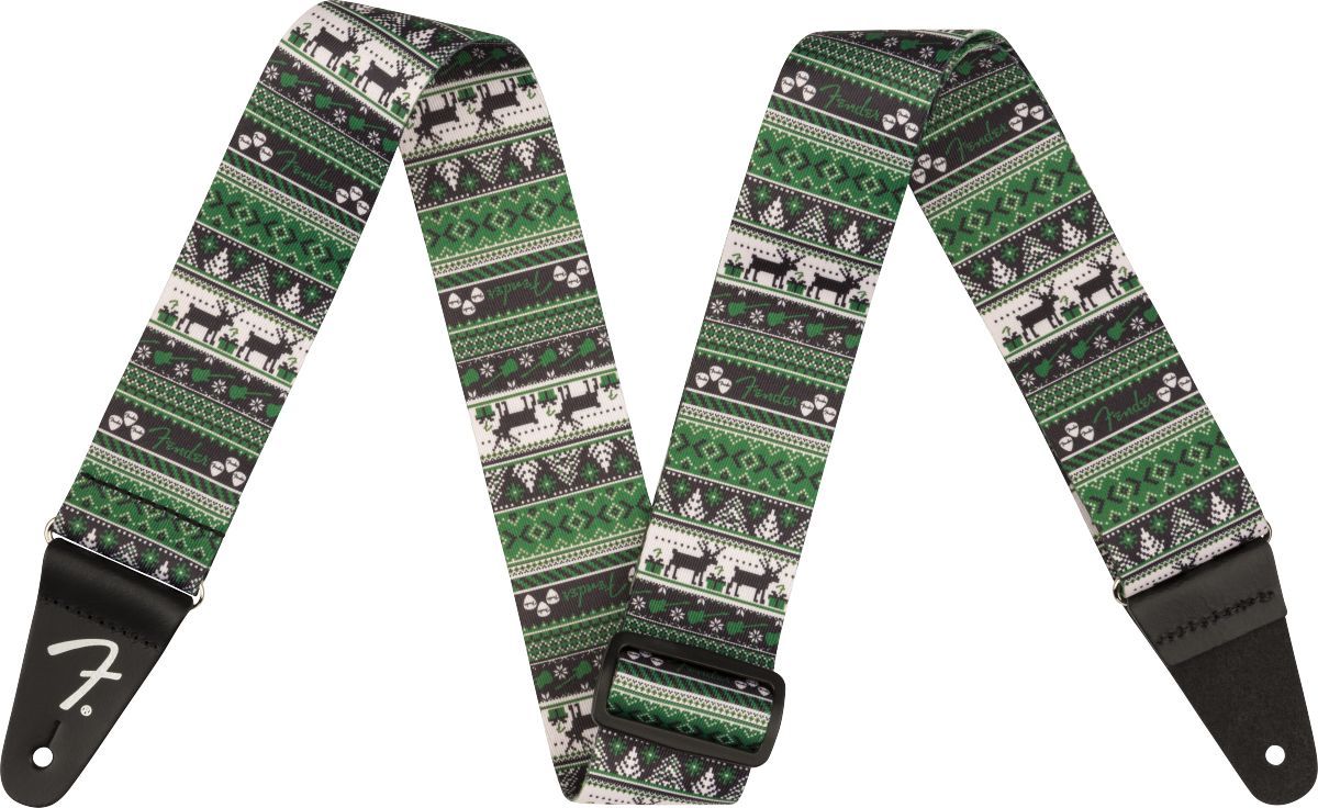 Fender Ugly Christmas Sweater Strap, Green Fair Isle Green