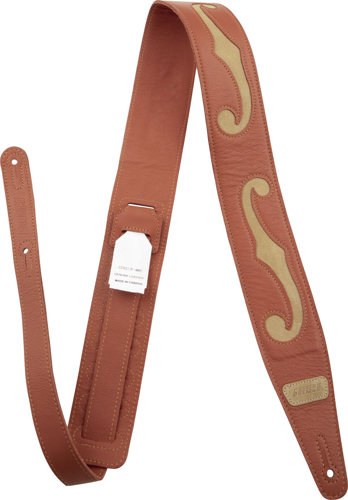 Gretsch F-Holes Leather Straps Orange and Tan Orange with Tan Accents