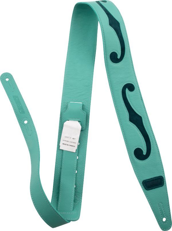 Gretsch F-Holes Leather Straps Surf Green with Dark Green Accents