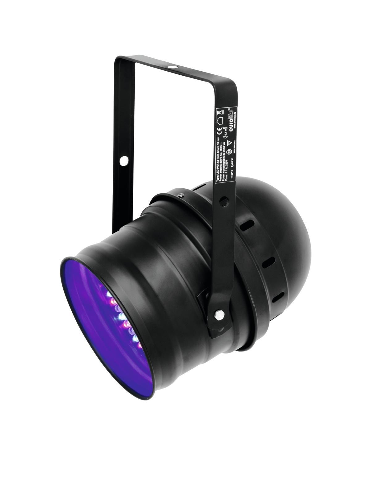 LED PAR-64 RGB 10mm Short negru
