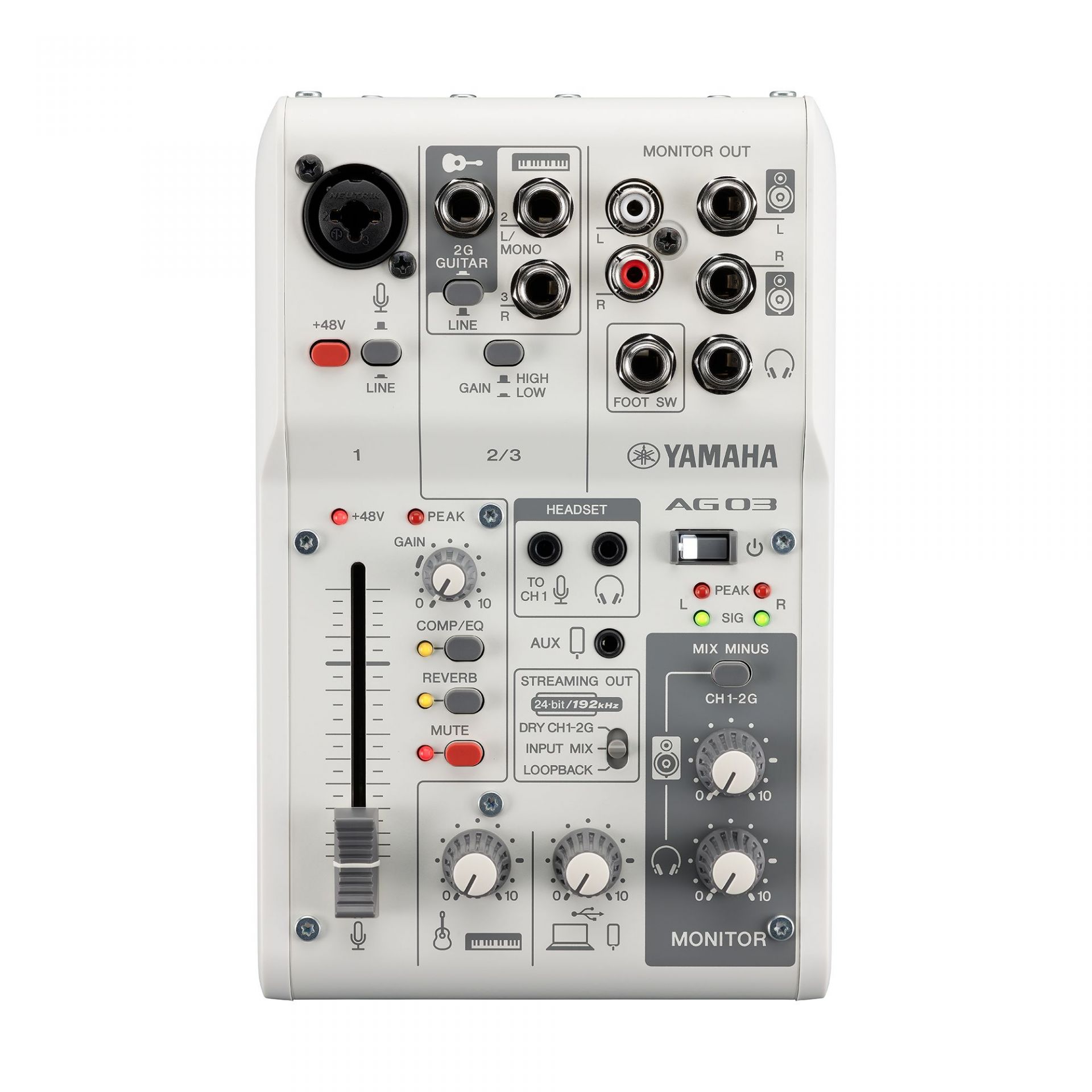 Yamaha AG03 MK2 White Live Streaming Mixer
