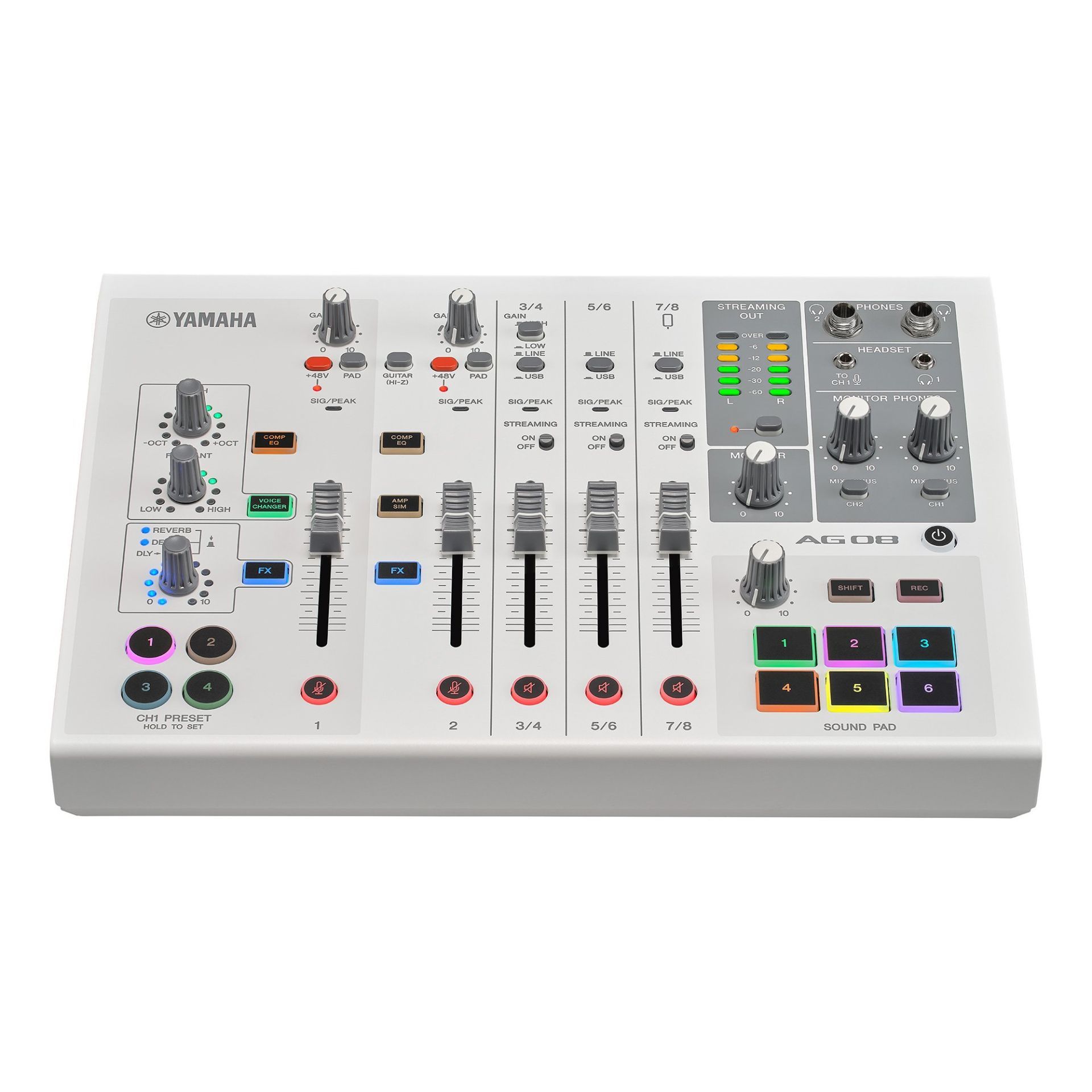 Yamaha AG08 White Mixer Live Streaming Interfata Audio