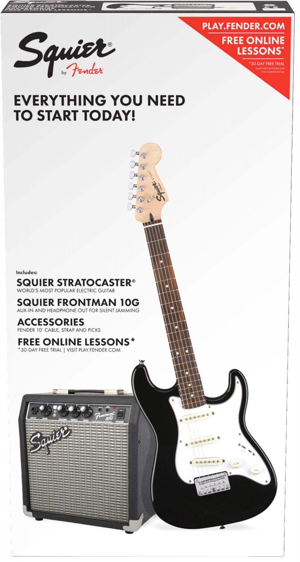 Squier Affinity Strat Short Scale Black cu Fender Frontman 10G
