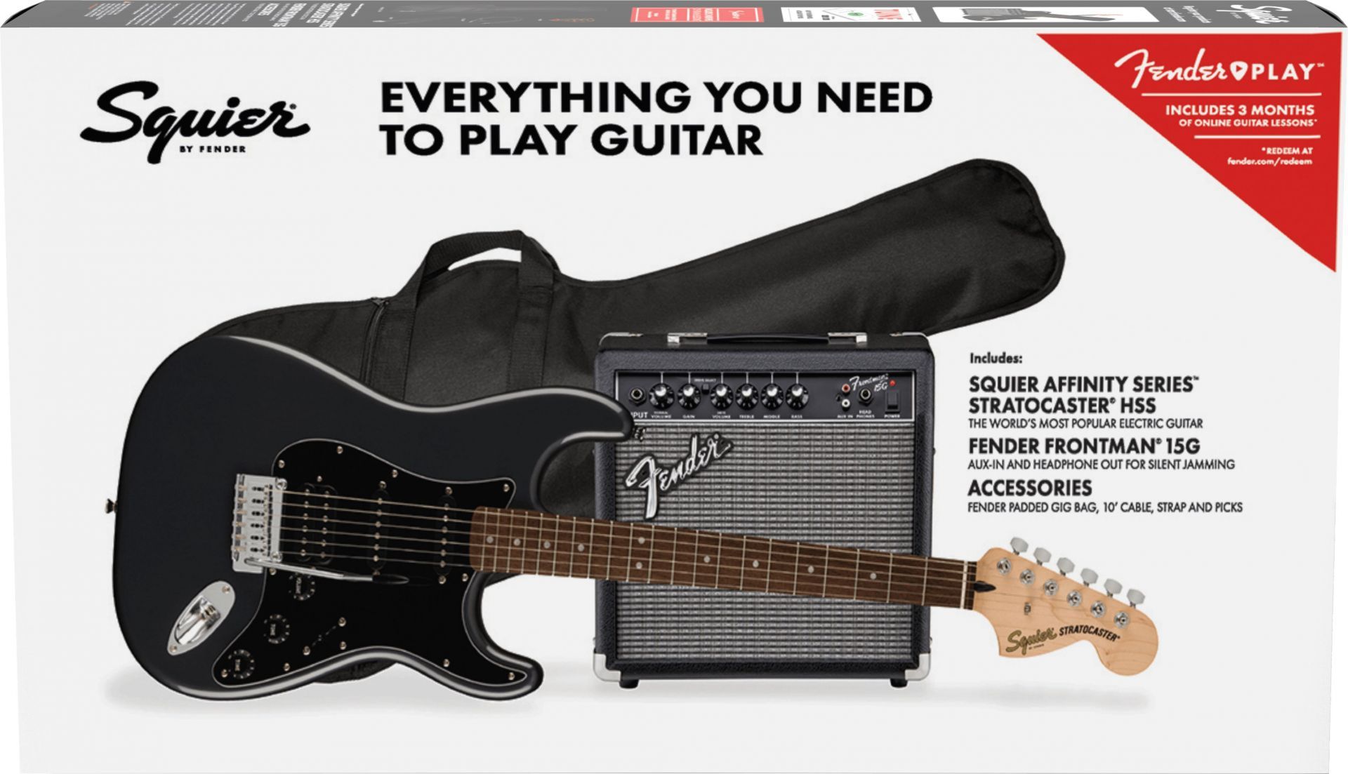 Squier Affinity Stratocaster HSS Charcoal Frost Metallic