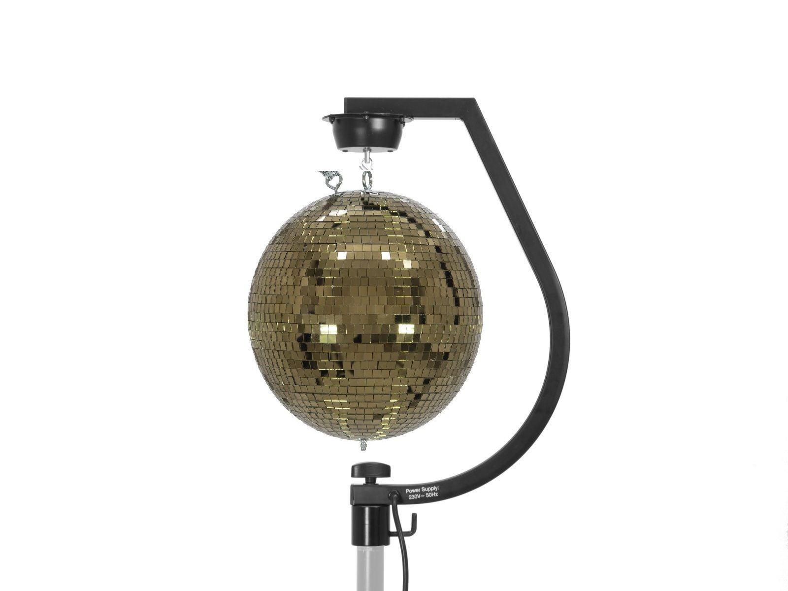 Set glob de oglinda Eurolite Mirror Ball 30cm Gold + stativ