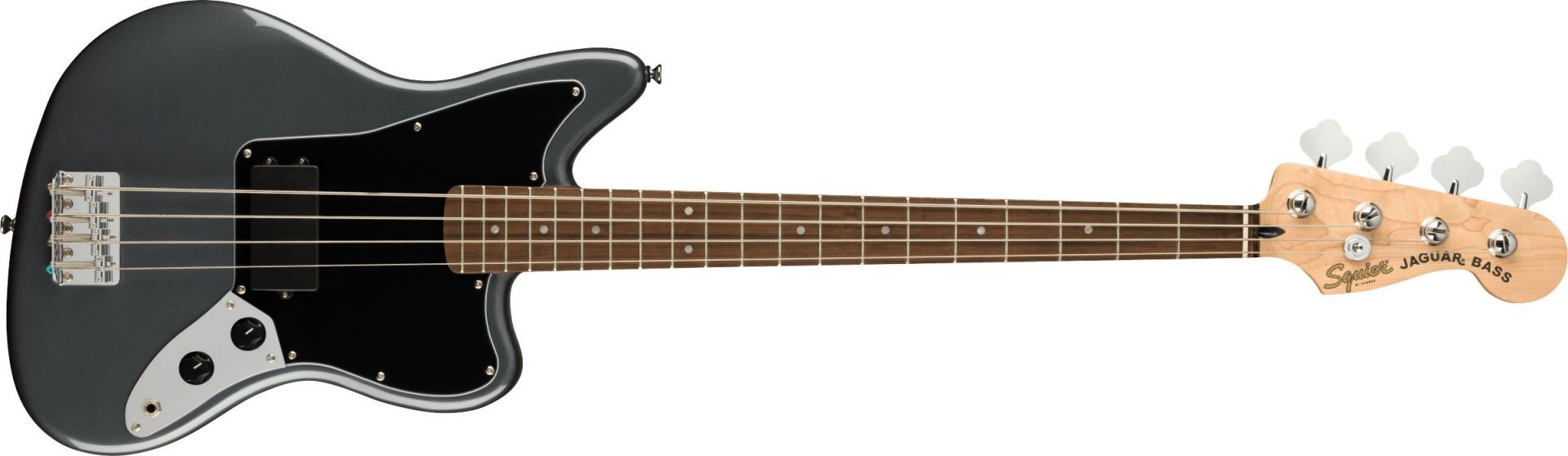 Squier Affinity Series Jaguar Bass H Laurel Fingerboard, Black Pickguard Charcoal Frost Metallic