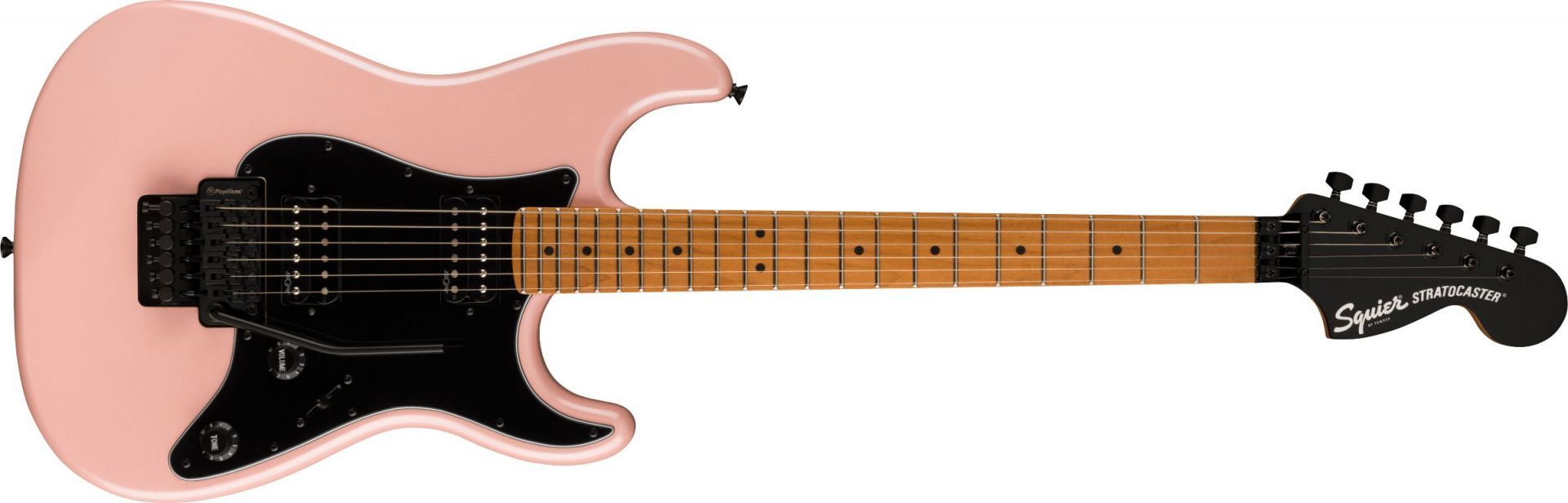 Squier Contemporary Stratocaster HH FR Roasted Maple Fingerboard Black Pickguard Shell Pink Pearl