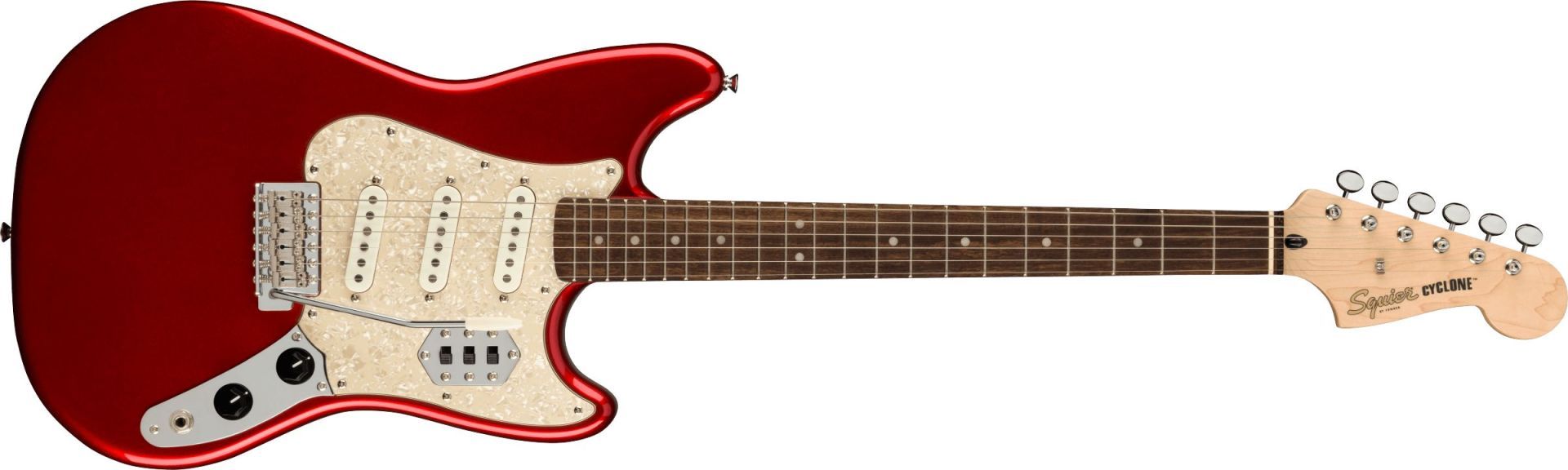 Squier Paranormal Cyclone Laurel Fingerboard Pearloid Pickguard Candy Apple Red