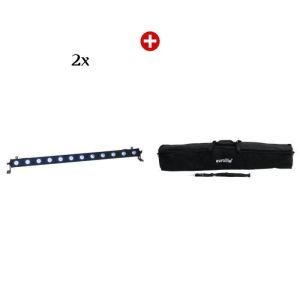 Set Bare de Leduri 2 x Eurolite LED BAR-12 QCL RGBW + husa