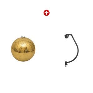 Set glob de oglinda Eurolite Mirror Ball 50cm Gold + stativ motorizat