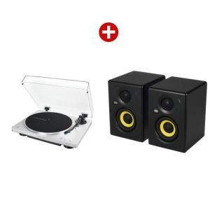 Audio Technica LP70 X BT White Silver + KRK Kreate 3