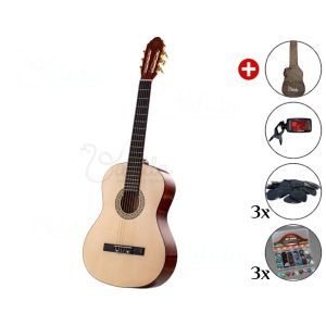 Set chitara clasica Valida V120 TR 4/4 Natur