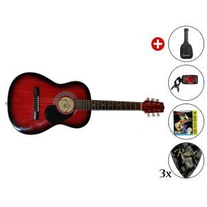 Set Chitara Acustica Hora Standard M 4/4 Red