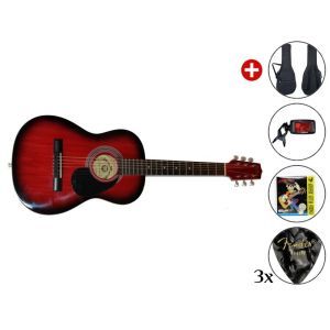 Set Chitara Acustica Hora Standard M 4/4 Red