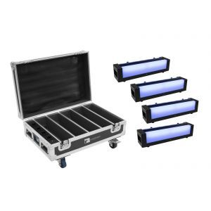 EUROLITE Set 4x AKKU Bar-6 Glow QCL + Case with charging function