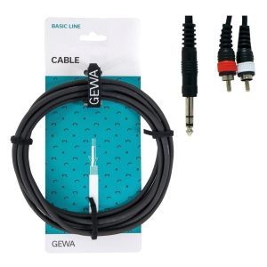 Gewa Basic Line Jack 6.3 Setereo - 2X RCA 3m