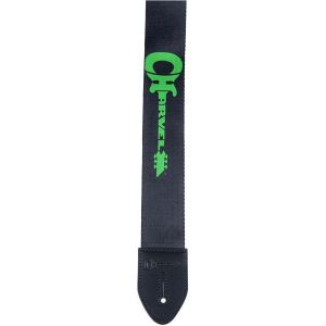 Charvel Logo Straps Black with Green Logo