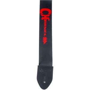 Charvel Logo Straps Black with Red Logo