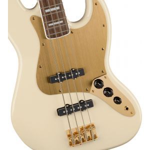 Squier 40th Anniversary Jazz Bass Gold Edition LRL Olympic White