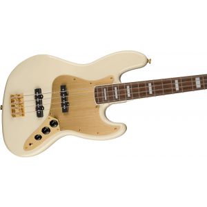 Squier 40th Anniversary Jazz Bass Gold Edition LRL Olympic White