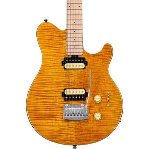 Sterling by Music Man S.U.B Axis AX3 Flame Maple Trans Gold