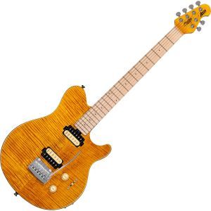 Sterling by Music Man S.U.B Axis AX3 Flame Maple Trans Gold