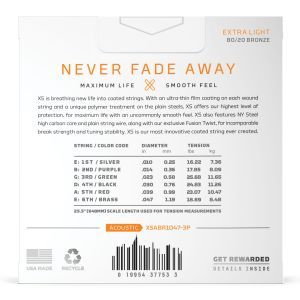 Daddario 10-47 Extra Light XS 80/20 Bronze Coated 3-Pack