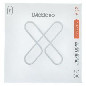 Daddario 10-47 Extra Light XS Phosphor Bronze Coated 3-Pack