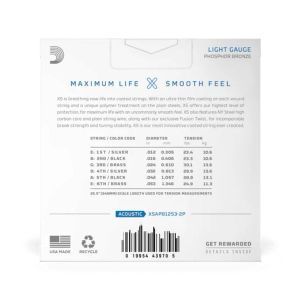 Daddario 12-53 Light XS Phosphor Bronze 2-Pack