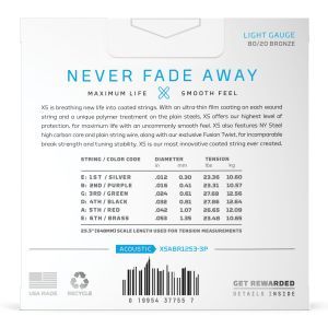 Daddario 12-53 Regular Light XS 80/20 Bronze Coated 3-Pack