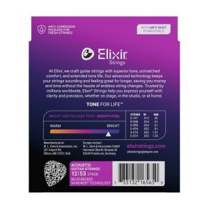 Elixir 16565 Bronze Nanoweb Light 12-53 3-Pack