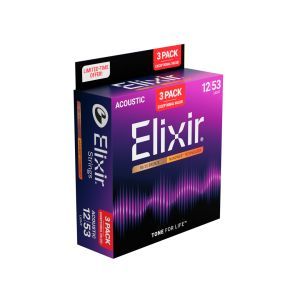 Elixir 16565 Bronze Nanoweb Light 12-53 3-Pack