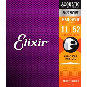 Elixir Nanoweb Acoustic Custom Light 011 052