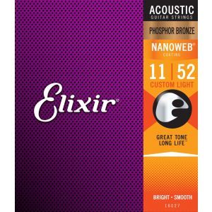 Elixir Nanoweb Phosphor Bronze Custom Light 011 052