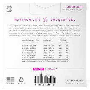 Daddario 09-42 Super Light Coated 2-Pack