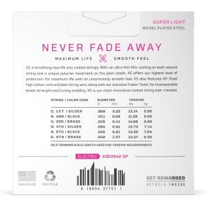 Daddario 09-42 Super Light XS Nickel Coated 3-Pack